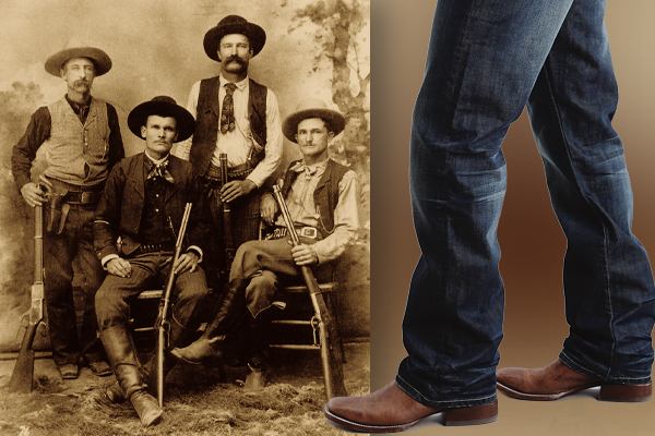 cowboy jeans guy wearing cowboy boots