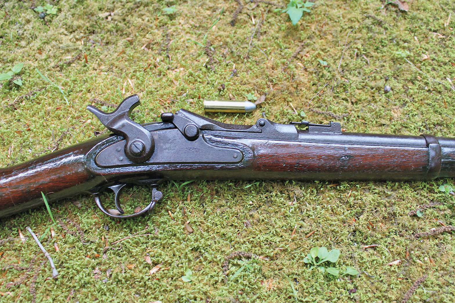 M1870 trapdoor Springfield cocked with 50-70 round-IMG_9766_scaled